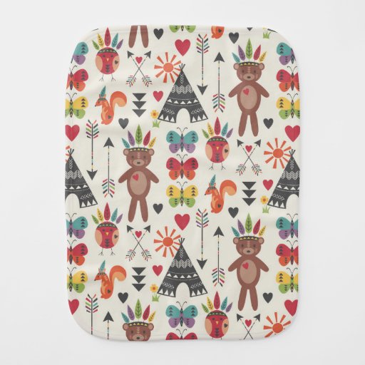 Image of Little Indians Burp Cloth
