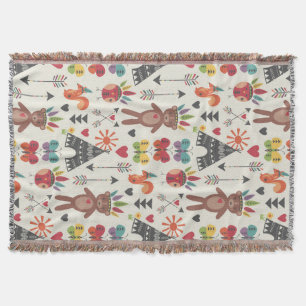 Little Indians Throw Blanket