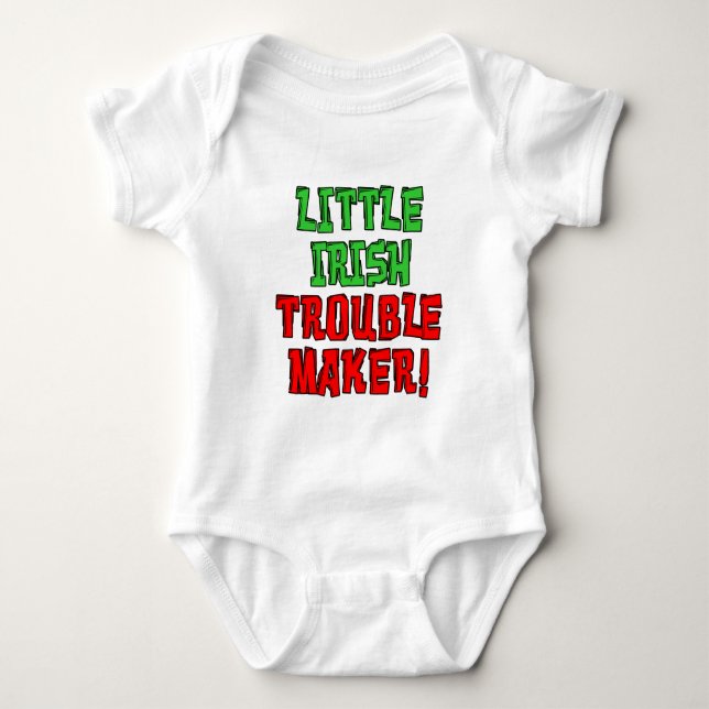 Little Irish Trouble Maker Baby Bodysuit (Front)