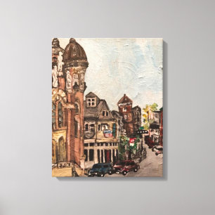 "Little Italy, Cleveland" Ohio Painting by Willow Canvas Print