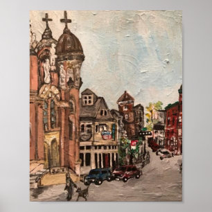 "Little Italy, Cleveland"  Ohio Painting Poster