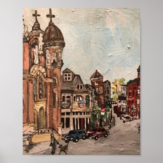 "Little Italy, Cleveland"  Ohio Painting Poster (Front)