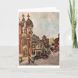 Little Italy, Cleveland Painting Greeting Card