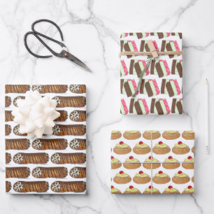 Little Italy Desserts Cannoli Spumoni Zeppole Wrapping Paper Sheet