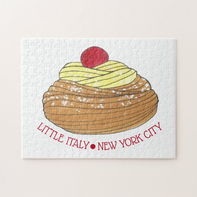 Little Italy NYC Italian Bakery Zeppole Pastry Jigsaw Puzzle (Horizontal)