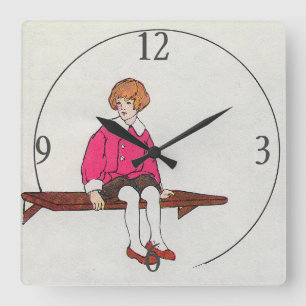 Little Jack Jelf, Mother Goose Nursery Rhyme Square Wall Clock