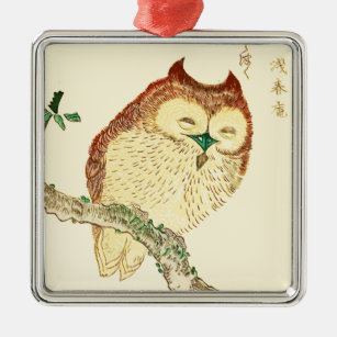 Little Japanese owl Metal Tree Decoration