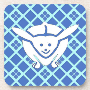 Little Japanese rabbit, blue Coaster