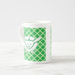 Little Japanese rabbit, green Bone China Mug