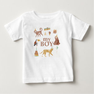 Little Jungle Animals Birthday Baby T-Shirt