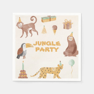 Little Jungle Animals Birthday Napkin