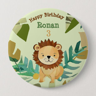 Little Jungle Prince Lion Birthday 10 Cm Round Badge