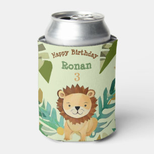 Little Jungle Prince Lion Birthday Can Cooler