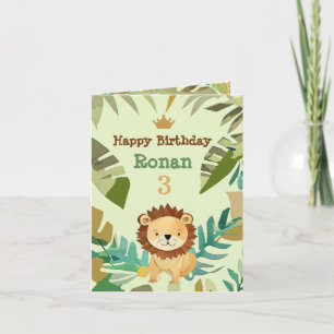 Little Jungle Prince Lion Birthday Holiday Card