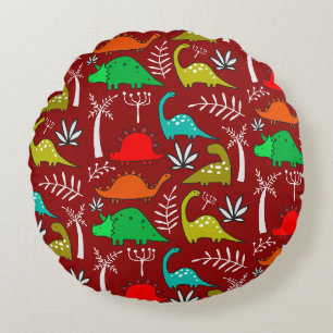 Little Kids Dinosaur Nursery Decor Round Cushion