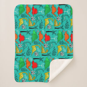 Little Kids Dinosaur Nursery Decor Sherpa Blanket