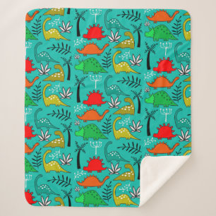 Little Kids Dinosaur Nursery Decor Sherpa Blanket