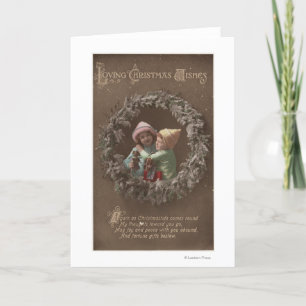 Little Kids Embracing Holiday Card