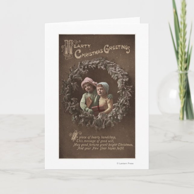 Little Kids in Armclasp Holiday Card (Front)
