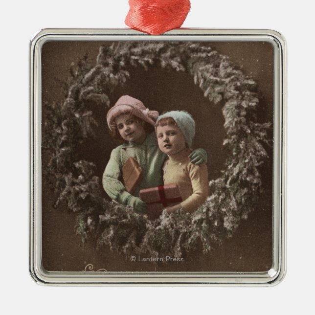 Little Kids in Armclasp Metal Tree Decoration (Front)