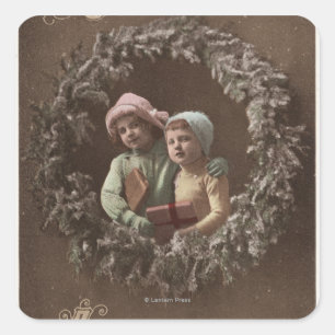 Little Kids in Armclasp Square Sticker