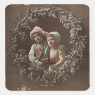 Little Kids in Armclasp Square Sticker