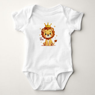 Little King Baby Bodysuit – Cute Lion with Crown D