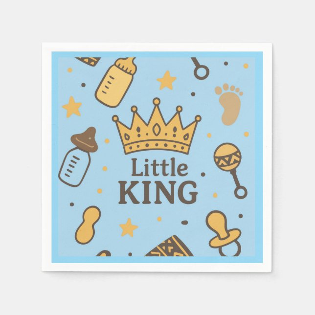 Little King Baby Shower Napkins (Front)