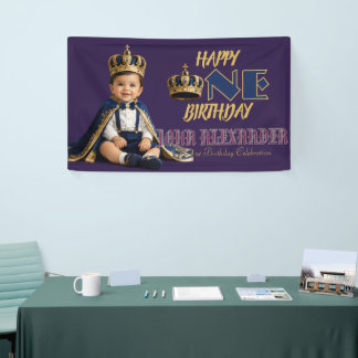 Little King Birthday Banner