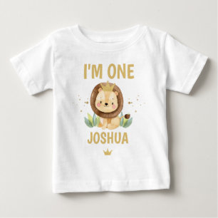 Little King Lion Crown 1st Birthday  Baby T-Shirt