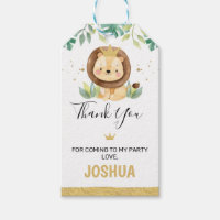Little King Lion Crown Birthday Gift Tags