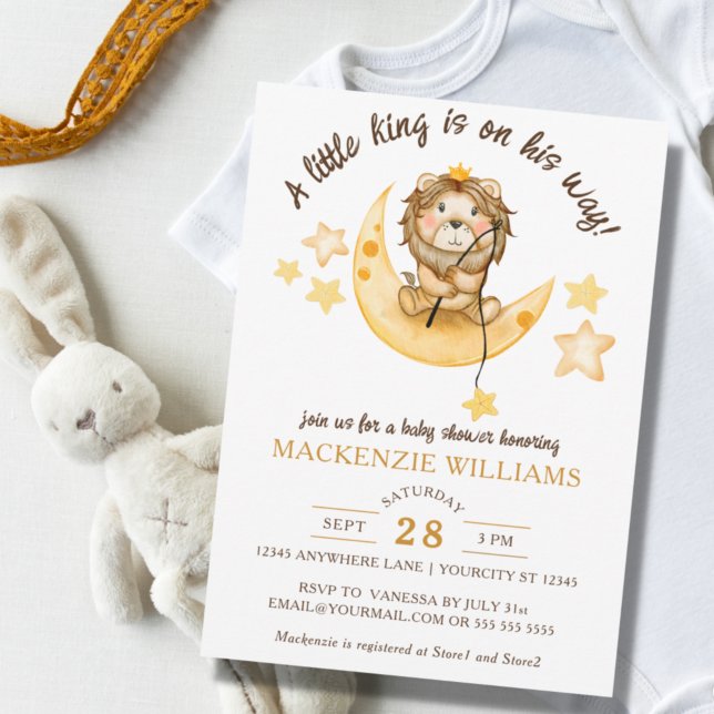 Little King Safari Lion Boy Baby Shower Invitation (Creator Uploaded)
