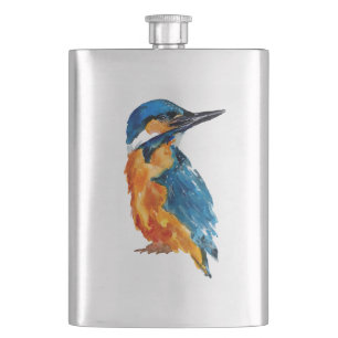 Little Kingfisher Bird Hip Flask