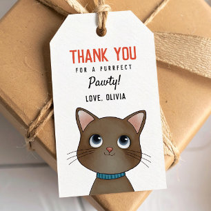 Little kitten birthday party thank you Gift Tag