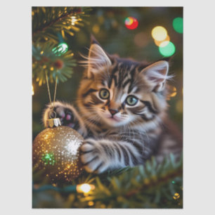 Little Kitten on Christmas Tree   Tissue Paper