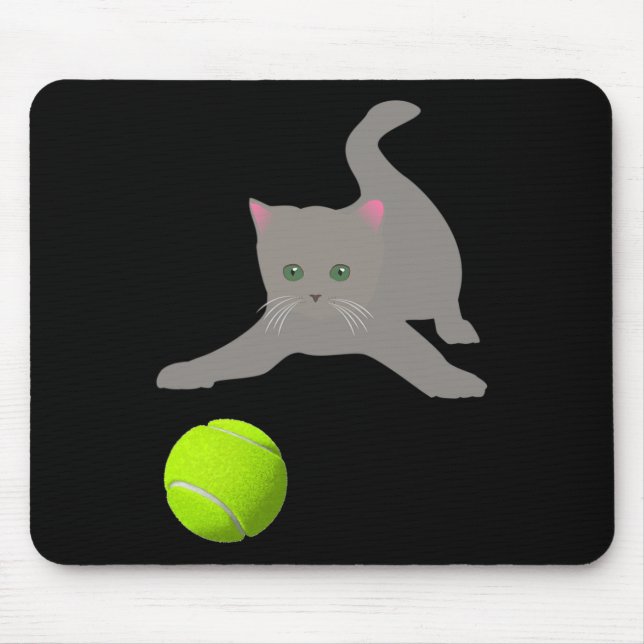 Little Kitten Playing With A Tennis Ball  Cat  Mouse Mat (Front)