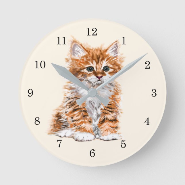 Little Kitten Wall Clock - Sweety (Front)