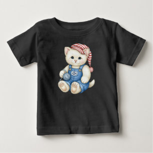 Little kitten with a ball of yarn by Natasha Us Baby T-Shirt