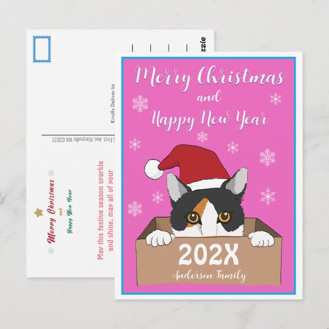 Little Kitty Christmas Postcard (Front/Back)
