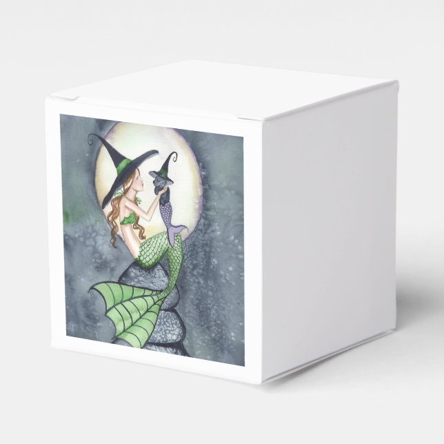 Little Kitty Mermaid Witch Favour Box by Grimshaw (Front Side)