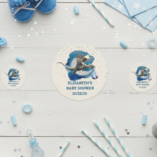  Little Knight Dragon Silver Star Baby Shower   Confetti (Creator Uploaded)