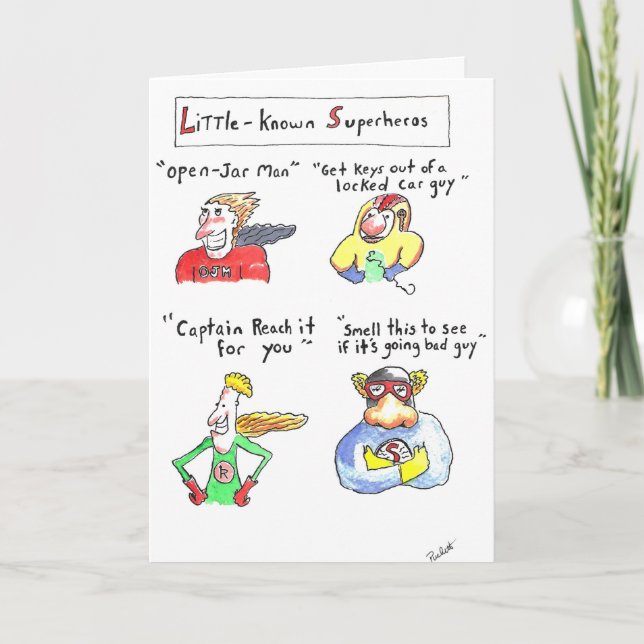 Little-Known Superheros Birthday Card (Front)