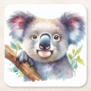  Little Koala Bear Australian Animal  Square Paper Coaster
