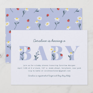 Little Lady Baby Shower Invitation - Lavendar