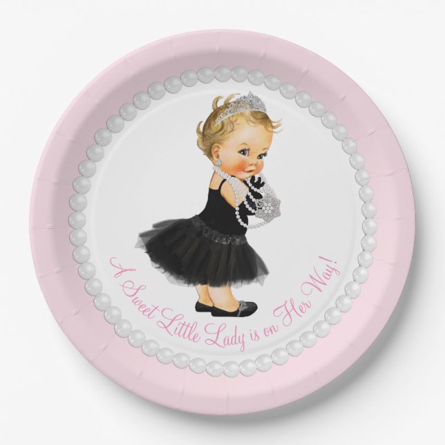 Little Lady Baby Shower Paper Plate (Front)