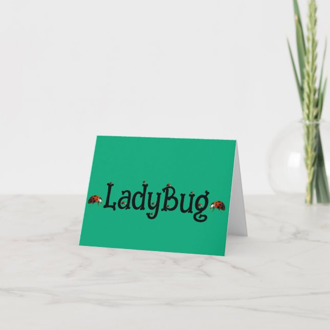 Little Lady Bugs Thank You Card (Front)