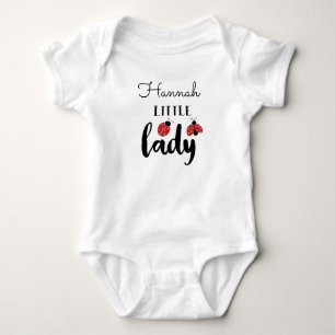 Little Lady Cute Ladybugs Personalised Baby Bodysuit