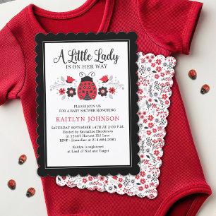 Little Lady Ladybug Baby Shower Invitation