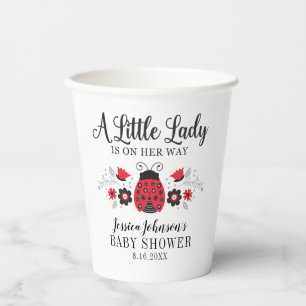 Little Lady Ladybug Girl Baby Shower  Paper Cups