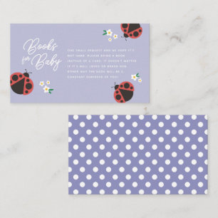 Little Lady Love Bug Lavender Books For Baby Enclosure Card